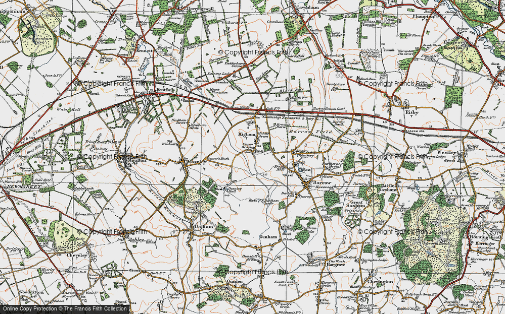 Old Map of Upper Green, 1921 in 1921