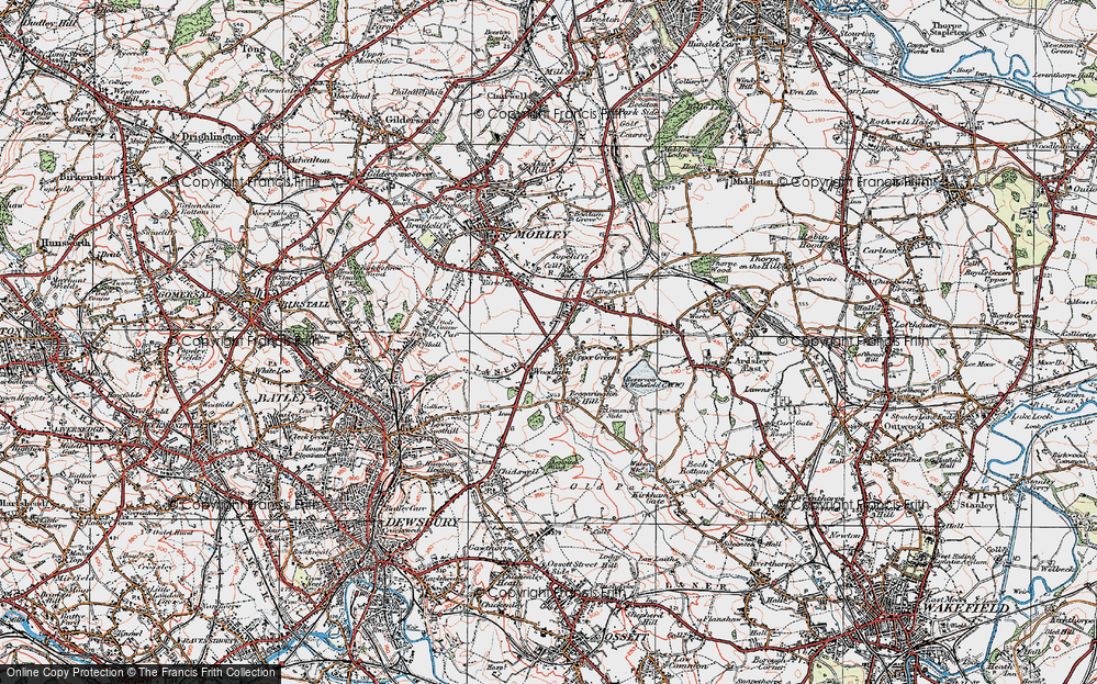 Old Map of Upper Green, 1925 in 1925