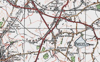 Old map of Upper Green in 1925