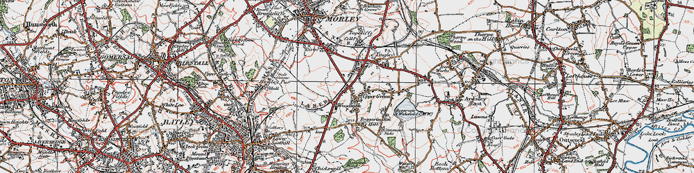 Old map of Upper Green in 1925