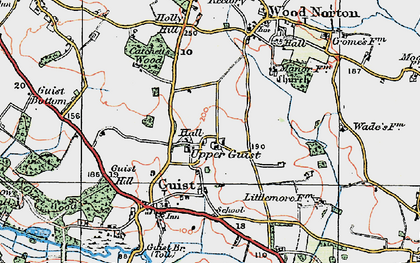 Old map of Upper Guist in 1921