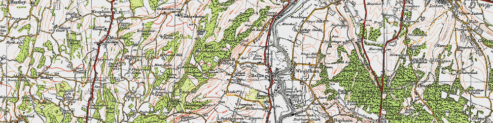 Old map of Upper Halling in 1920