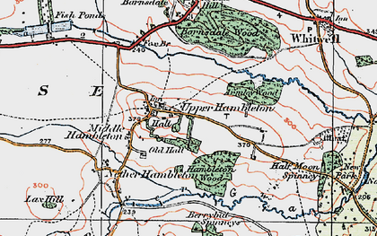 Old map of Upper Hambleton in 1921