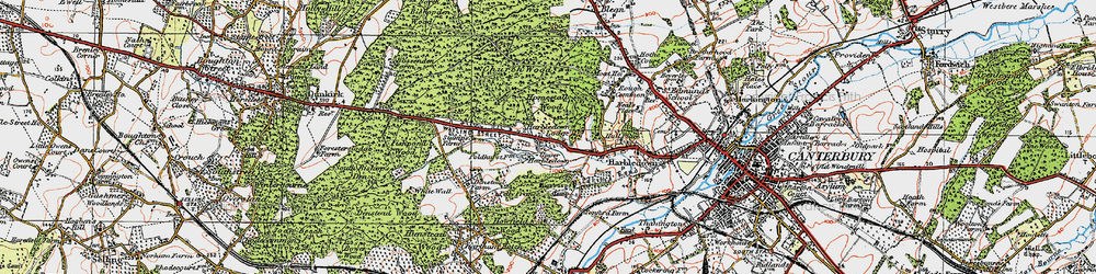Old map of Tonford Manor in 1920