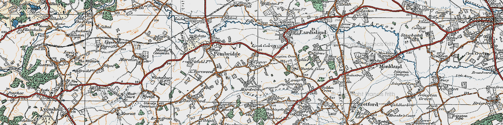 Old map of Upper Hardwick in 1920