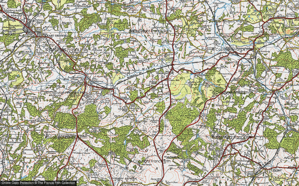 Old Map of Upper Hartfield, 1920 in 1920