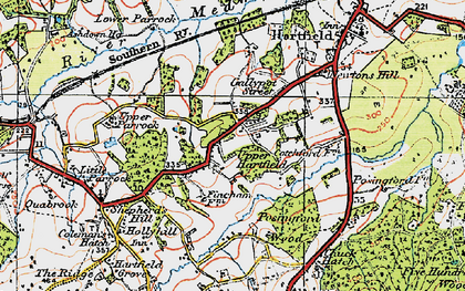 Old map of Upper Hartfield in 1920