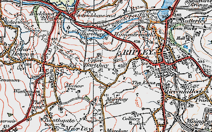 Old map of Upper Hartshay in 1921
