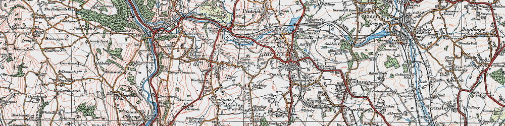 Old map of Upper Hartshay in 1921