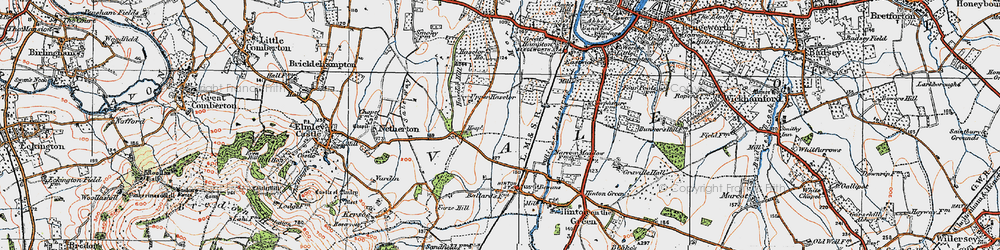 Old map of Upper Haselor in 1919