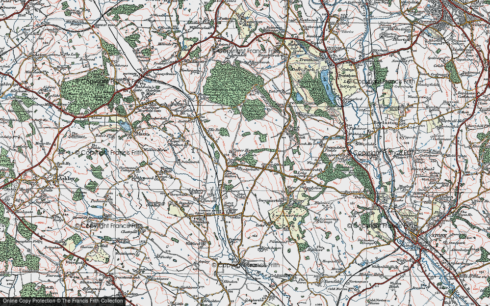 Old Map of Upper Hatton, 1921 in 1921
