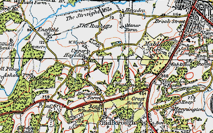 Old map of Upper Hayesden in 1920