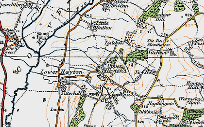 Old map of Upper Hayton in 1921