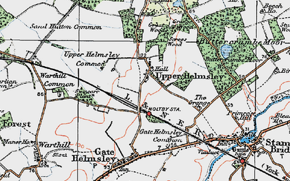 Old map of Upper Helmsley in 1924