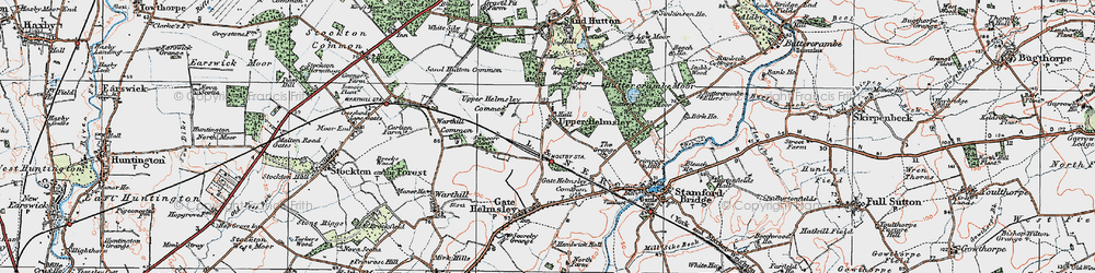 Old map of Upper Helmsley in 1924