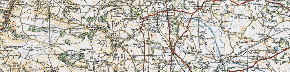 Old map of Upper Hengoed in 1921