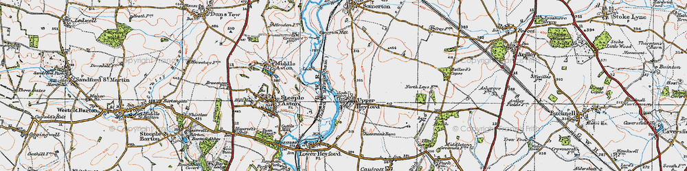 Old map of Upper Heyford in 1919