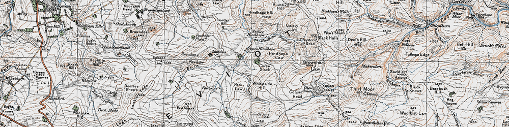 Old map of Blackhall Hill in 1926