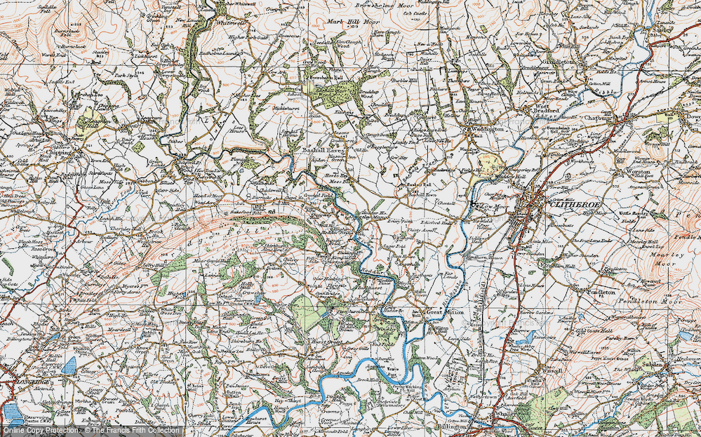 Old Map of Upper Hodder, 1924 in 1924