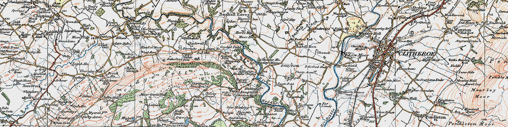 Old map of Upper Hodder in 1924