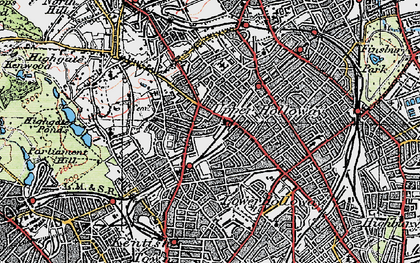 Old map of Upper Holloway in 1920