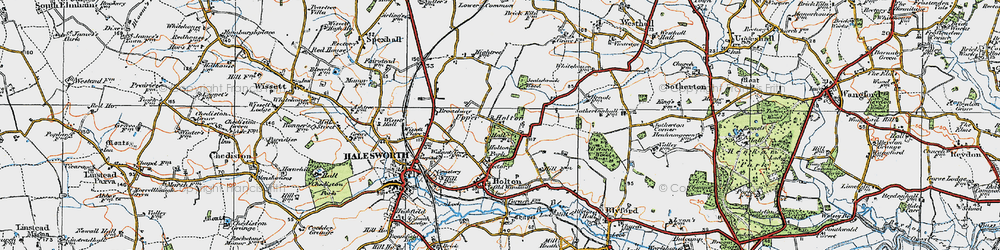 Old map of Upper Holton in 1921