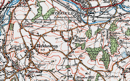 Old map of Upper Hopton in 1925