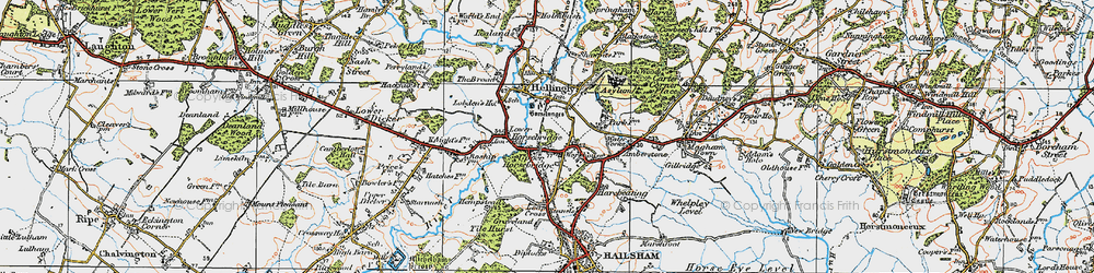 Old map of Upper Horsebridge in 1920