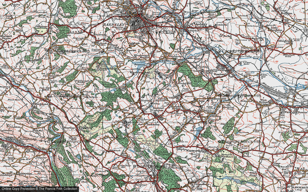 Old Map of Upper Hoyland, 1924 in 1924