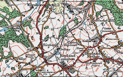 Old map of Upper Hoyland in 1924