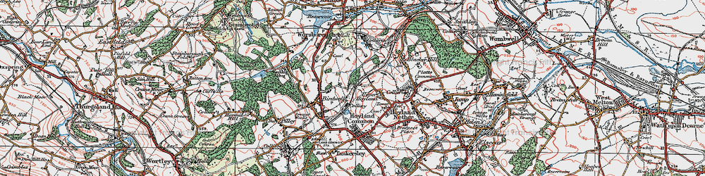 Old map of Upper Hoyland in 1924