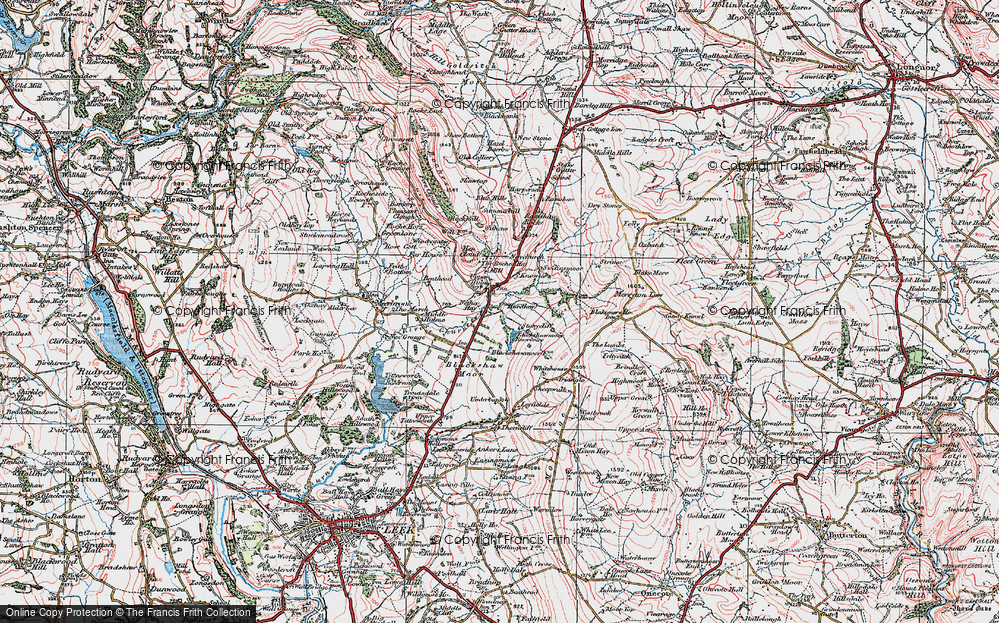 Old Map of Historic Map covering Blue Hills in 1923