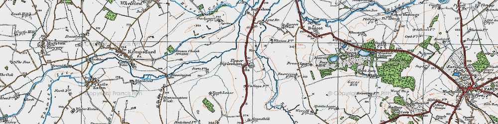 Old map of Upper Inglesham in 1919