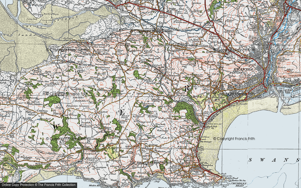 Old Map of Upper Killay, 1923 in 1923