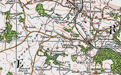 Old map of Upper Killay in 1923