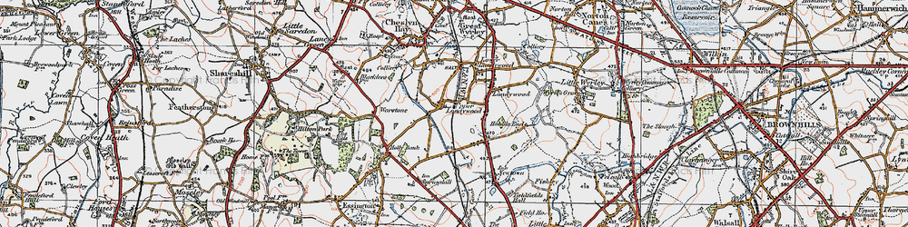 Old map of Upper Landywood in 1921