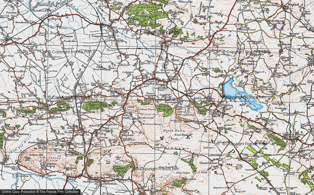 Old Map of Upper Langford, 1919 in 1919