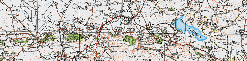 Old map of Upper Langford in 1919