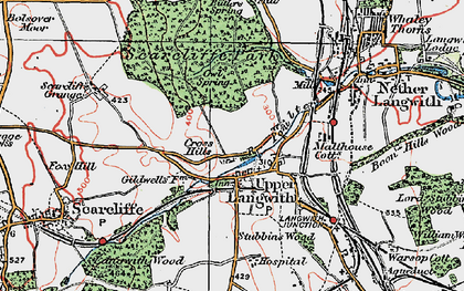 Old map of Upper Langwith in 1923