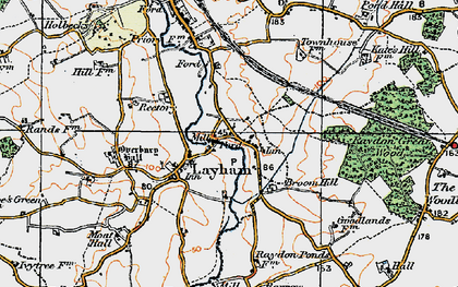 Old map of Upper Layham in 1921