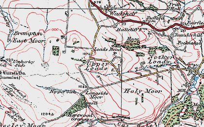 Old map of Beeley Moor in 1923