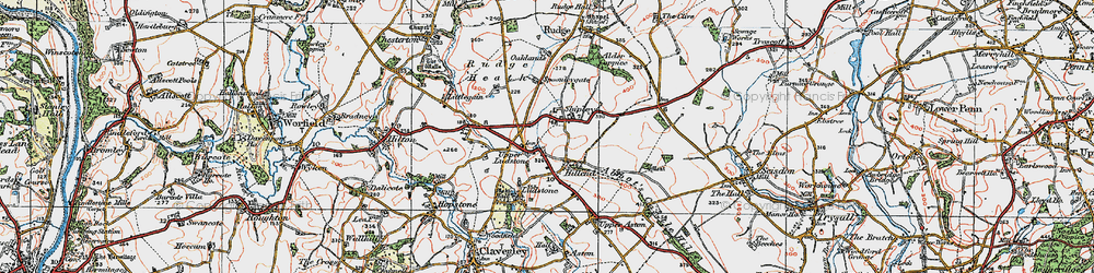 Old map of Upper Ludstone in 1921