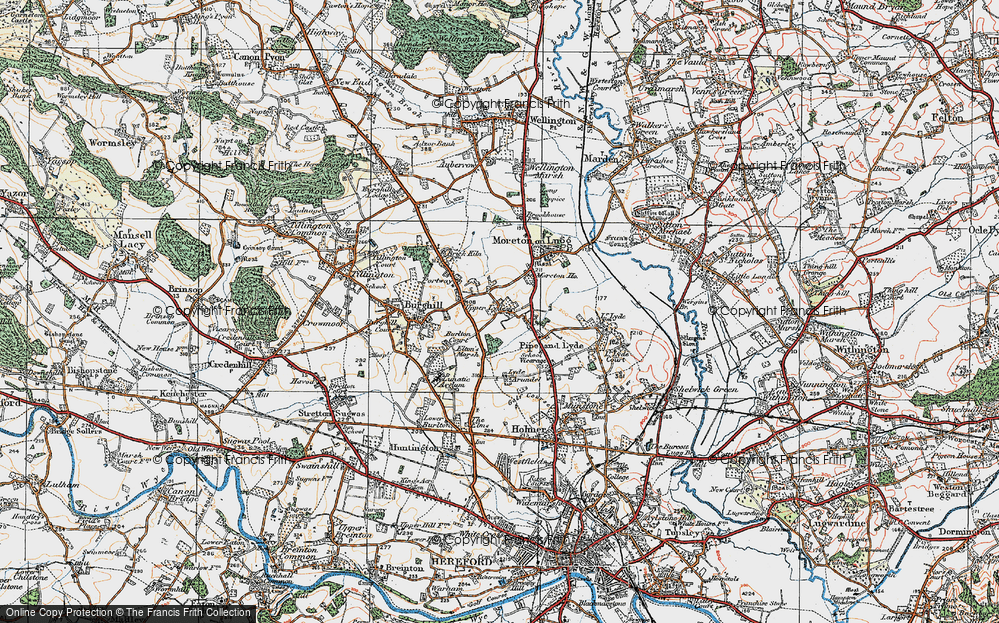 Old Map of Upper Lyde, 1920 in 1920