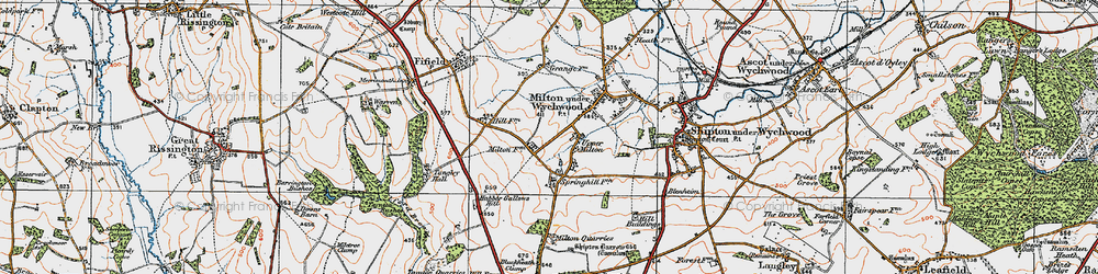 Old map of Upper Milton in 1919