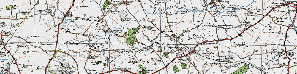 Old map of Upper Minety in 1919