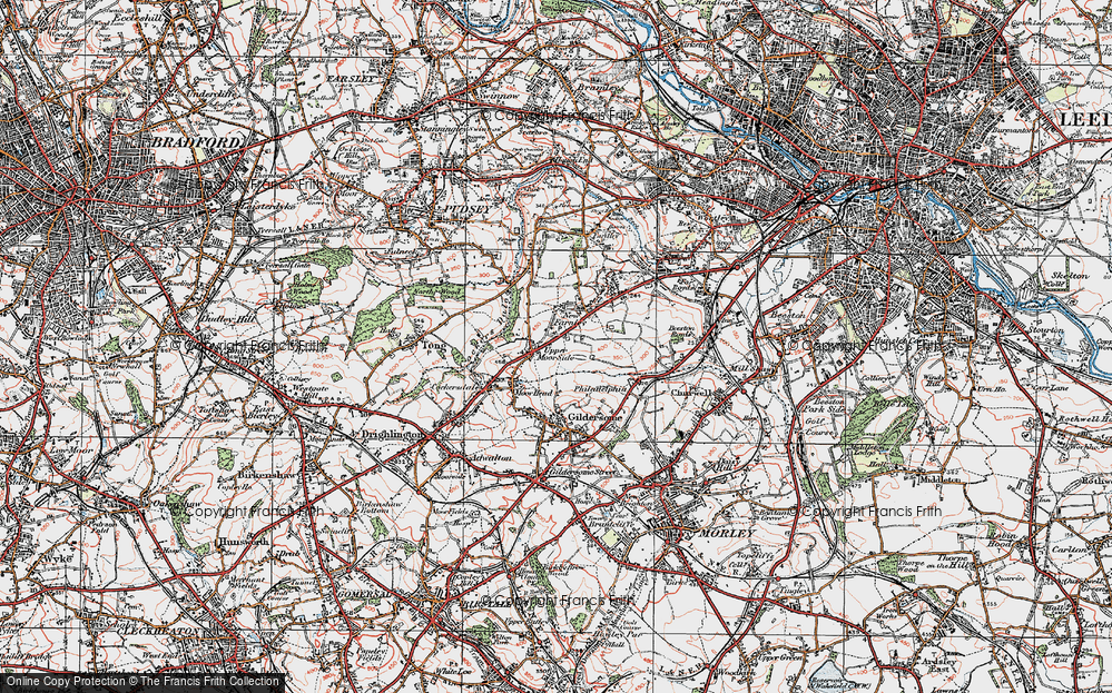 Old Map of Upper Moor Side, 1925 in 1925