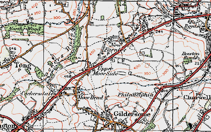 Old map of Upper Moor Side in 1925