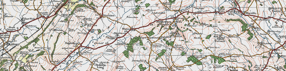 Old map of Upper Netchwood in 1921