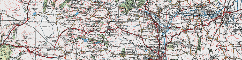 Old map of Upper Newbold in 1923