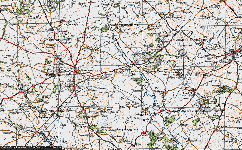 Old Map of Upper Oddington, 1919 in 1919